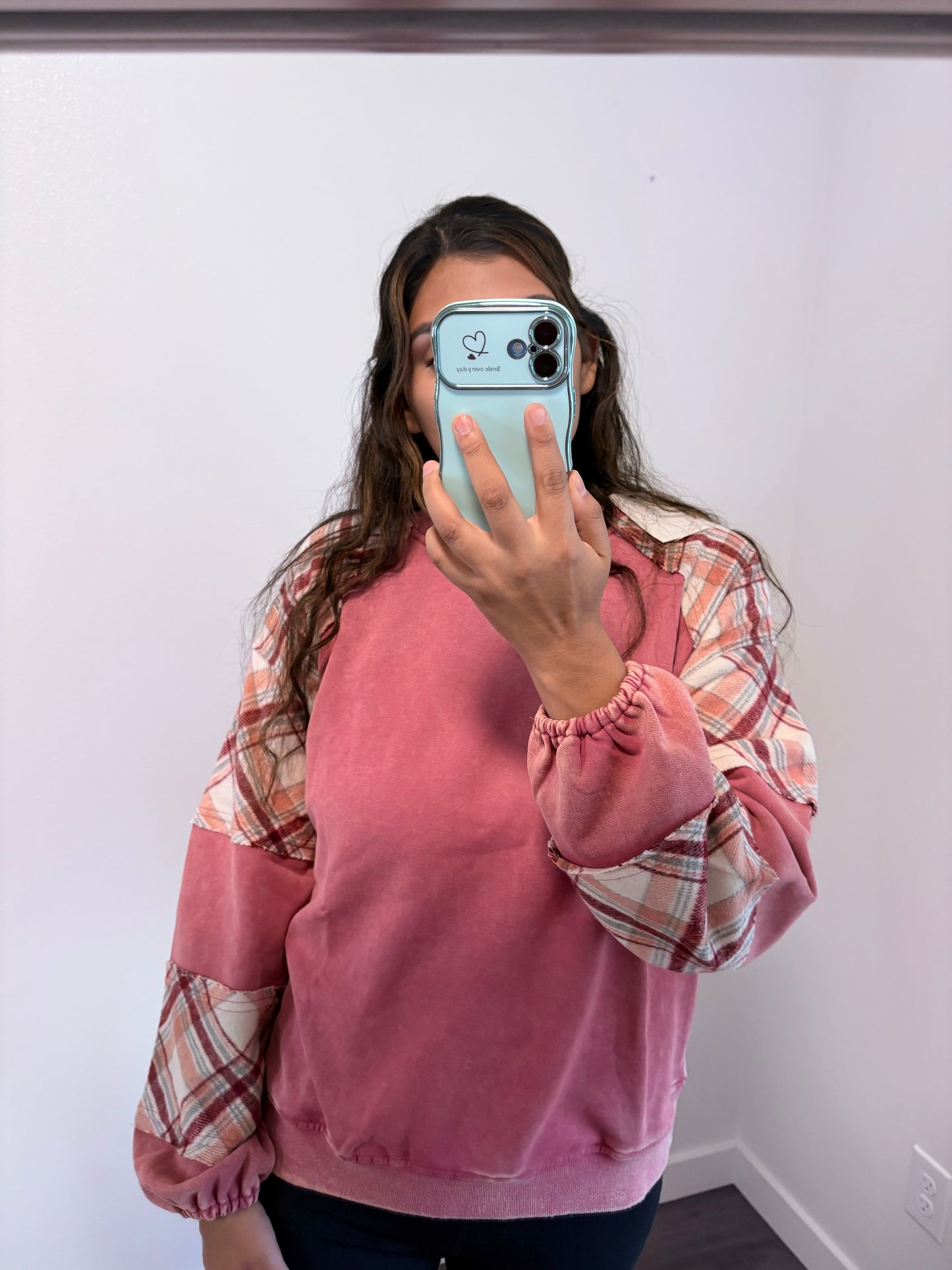 Pretty in pink knit pullover